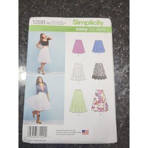 Simplicity Sewing Pattern 1200 R5, Uncut, 5 Skirt Patterns